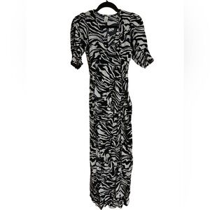 Abstract Zebra Animal Print Dress